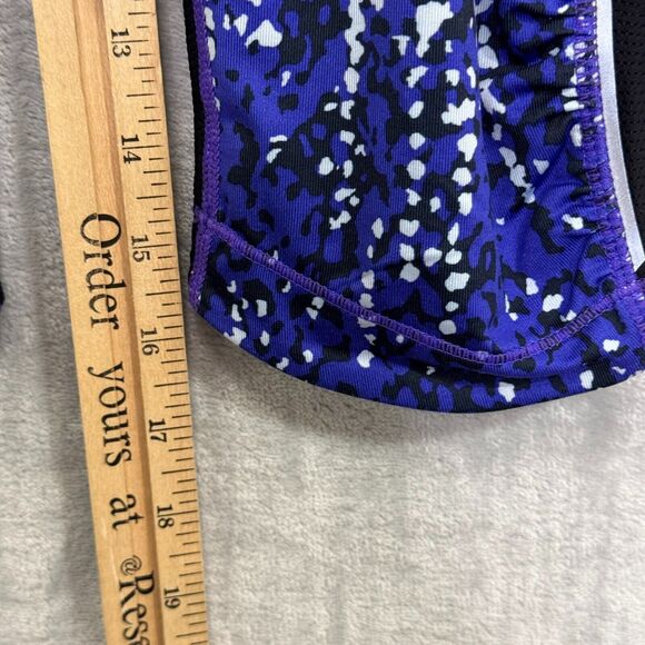 Athletha Capri Leggings Womens Small Purple Black Abstract Print Pockets - Picture 11 of 11